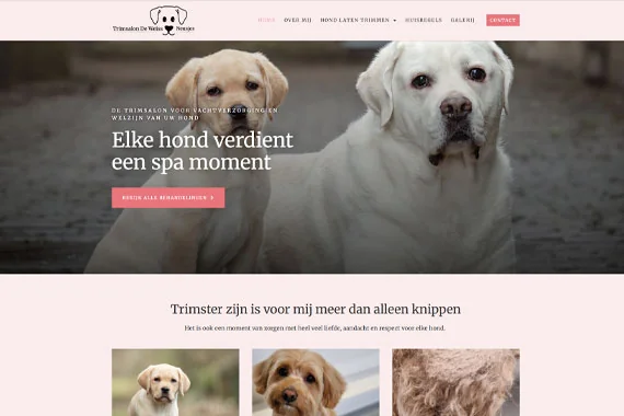 Website of Trimsalon De Weissneusjes, built on a DigiPaws design
